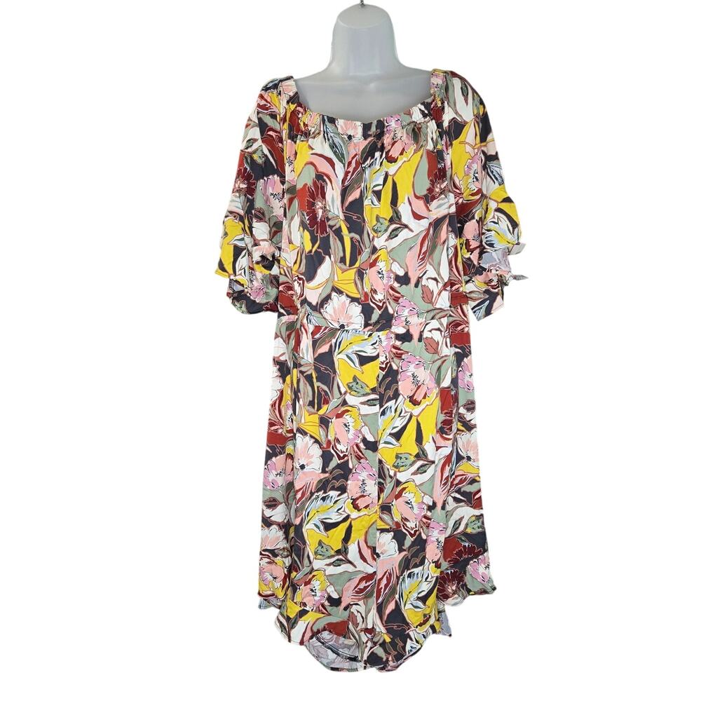 Torrid Sz 4XL Wom Romper Short Sleeve Tropical Floral Print Pockets Spring Break